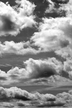 Clouds Background black and white Stock Photos