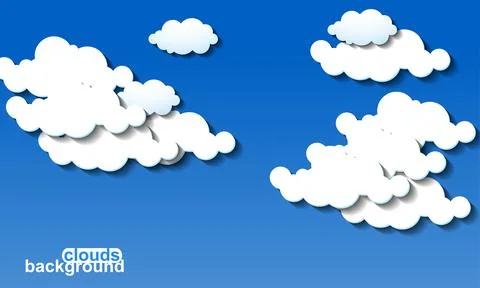 Clouds background. Blue background. Vector illustration Illustrazione stock