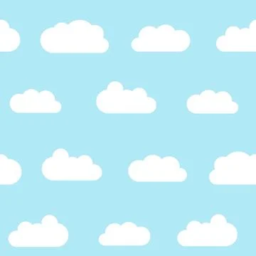 Clouds background - seamless cloud texture vector illustration. 스톡 일러스트