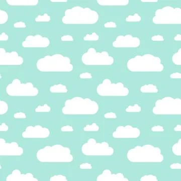 Clouds background - seamless cloud texture vector illustration. Illustrazione stock