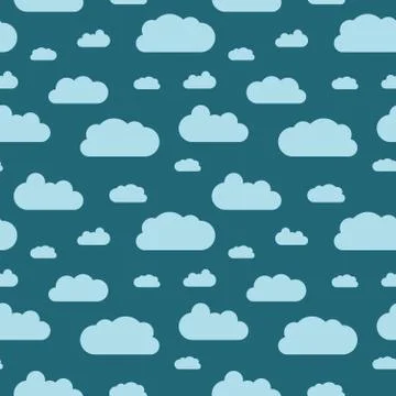 Clouds background - seamless cloud texture vector illustration. Stock Illustration