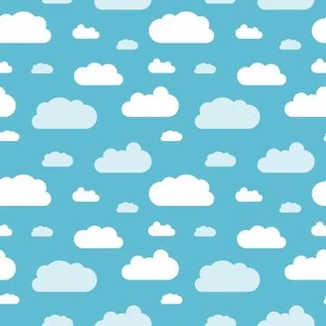Clouds background - seamless cloud texture vector illustration. Illustrazione stock