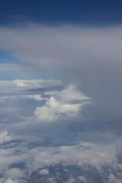 Clouds background as seen by the airplane, flying over United States Stock Photos