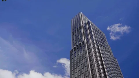 Clouds in the background of skyscraper in Hong Kong Stock Footage 90396970