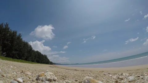 Clouds, beach and sea time lapse Video stock 117771123