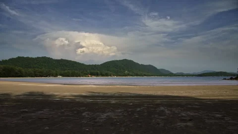 Clouds Beach Mountain Timelapse, Koh Lanta, Thailand Видео 341713130