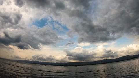 Clouds from the beach time lapse Stock Footage 171415647