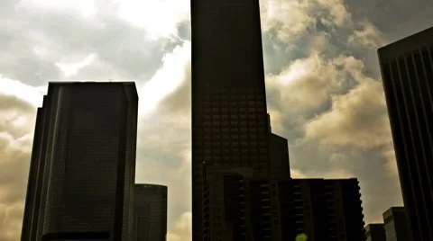 Clouds Behind LA Skyline (Time lapse) Stock Footage 7748398