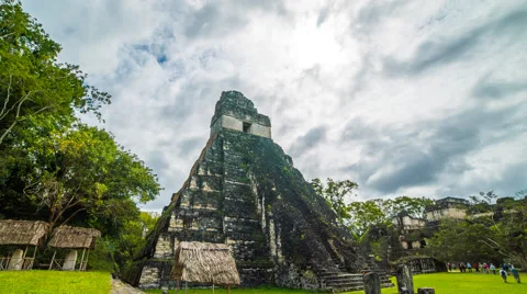 Clouds Behind Mayan Temple Time Lapse 4K 1080P Stock Footage 61738343