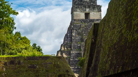 Clouds Behind Mayan Temple Time Lapse 4K 1080P Stock Footage 61738610