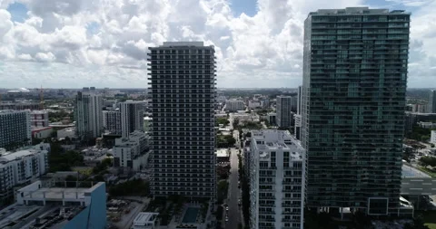Clouds behind the Miami skyline Stock Footage 205135157