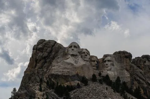 Clouds behind Mount Rushmore Stock Photos