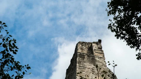 Clouds Behind Temple Time Lapse Stock Footage 50086646
