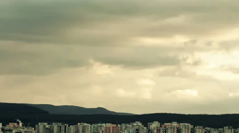 Clouds beyond city timelapse Video stock 23683239
