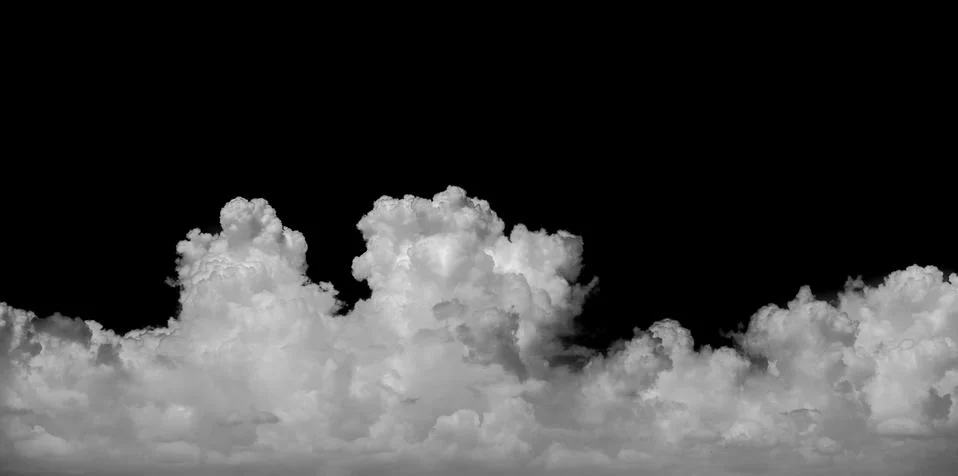 Clouds on black background Stock Photos