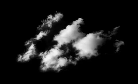 Clouds on black background Stockfoto's