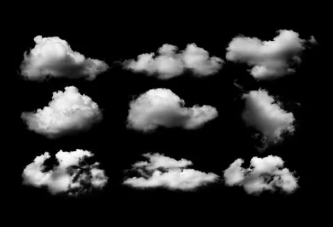 Clouds on black background 库存照片