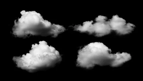 Clouds on black background Foto stock