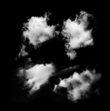 Clouds on black background 스톡 사진