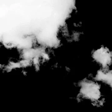 Clouds on black background Foto stock