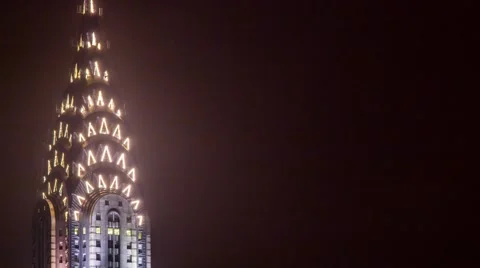 Clouds Blow Quickly by Chrysler Building in New York Timelapse Stock Footage 60700137