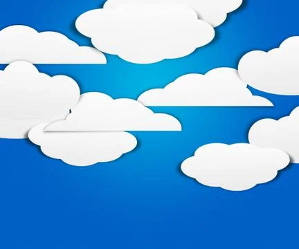 Clouds on blue background Stock Illustration