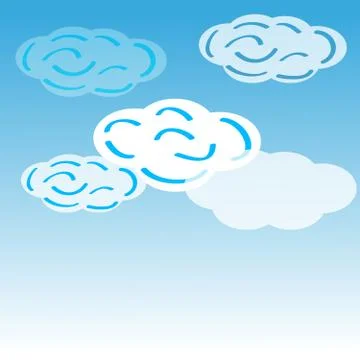 Clouds on blue background Stock Illustration