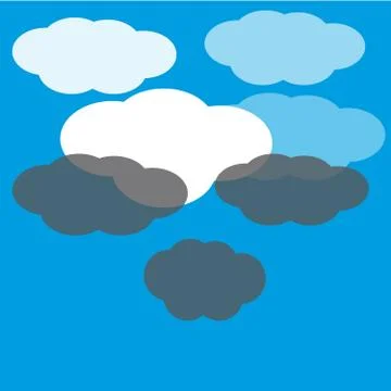 Clouds on blue background Stock Illustration