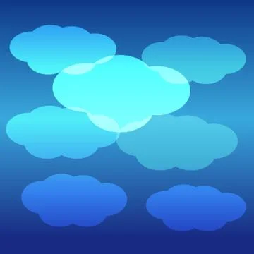 Clouds on blue background Stock Illustration