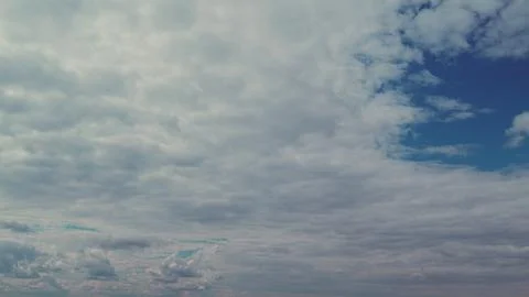 Clouds With Blue Light Blue Sky In Horizon. Cloudscape Nature Background Texture Stock Photos