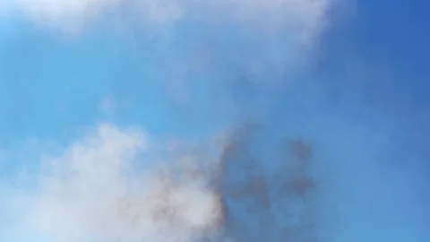 Clouds blue sky air smoke texture soft white grey gray light cloudy effect he Stock Footage 311590907