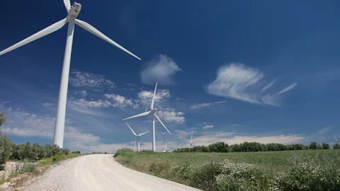 Clouds in the Blue Sky and Wind Power 스톡 동영상 106465873