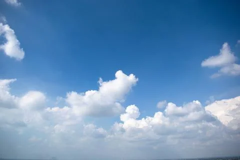 Clouds with blue sky background, cloudy weather and shiny Stock Photos
