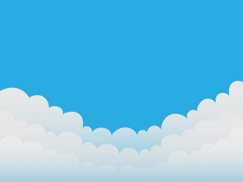 Clouds on a blue sky background. Good weather. Flat design Stock Illustration