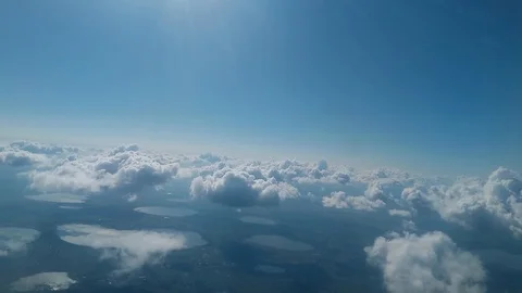 Clouds on blue sky background, shoot from the air Video stock 94539824