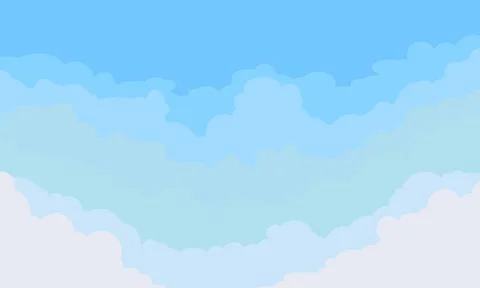 Clouds in blue sky, cloud background, vector Illustrazione stock