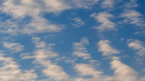 Clouds in the blue sky. The concept of clear sky, fresh air, peace. Stock Footage 171164016