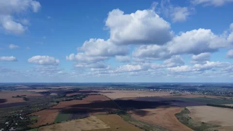 Clouds in blue sky. High altitude video. Stock Footage 213628554