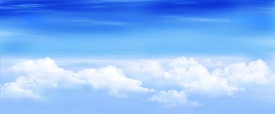 Clouds in a Blue Sky Panorama View Stock Illustration