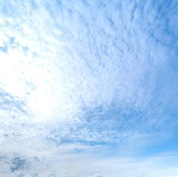 Clouds in the blue sky, Panoramic stage by light background during the summ.. Stock Photos