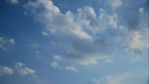 Clouds. Blue sky. Puffy fluffy clouds. Cumulus cloudscape timelapse. Stock Footage 205027751