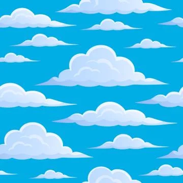 Clouds on blue sky seamless background - eps10 vector illustration. Stock Illustration