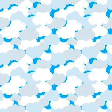 Clouds in blue sky seamless pattern Illustrazione stock