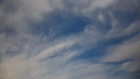 Clouds in blue sky in spring Stock Footage 123132689