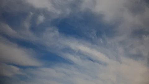 Clouds in blue sky in spring Stock Footage 123132796