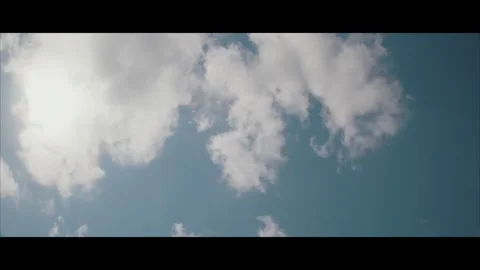 Clouds Blue Sky Sun Anamorphic Stock Footage 314909829