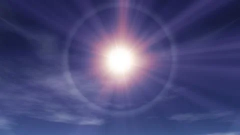 Clouds blue sky sun ray, illustration Stock Illustration