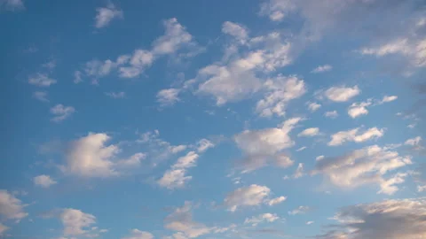 Clouds In The Blue Sky At Sunrise, Time Lapse Stock Footage 150453071