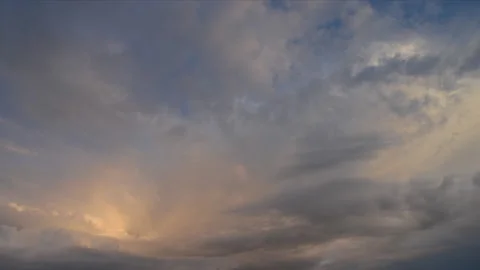 Clouds In The Blue Sky At Sunset, Time Lapse Stock Footage 150445839
