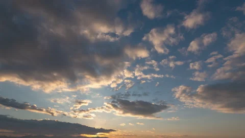 Clouds In The Blue Sky At Sunset, Time Lapse Stock Footage 150455241